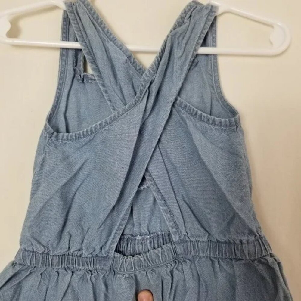 Carter's denim X back dress 3 front buttons little girl size 2T (B19) - Picture 4 of 5